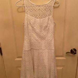 WHBM White Drop Waist Fit & Flare Dress Size 4